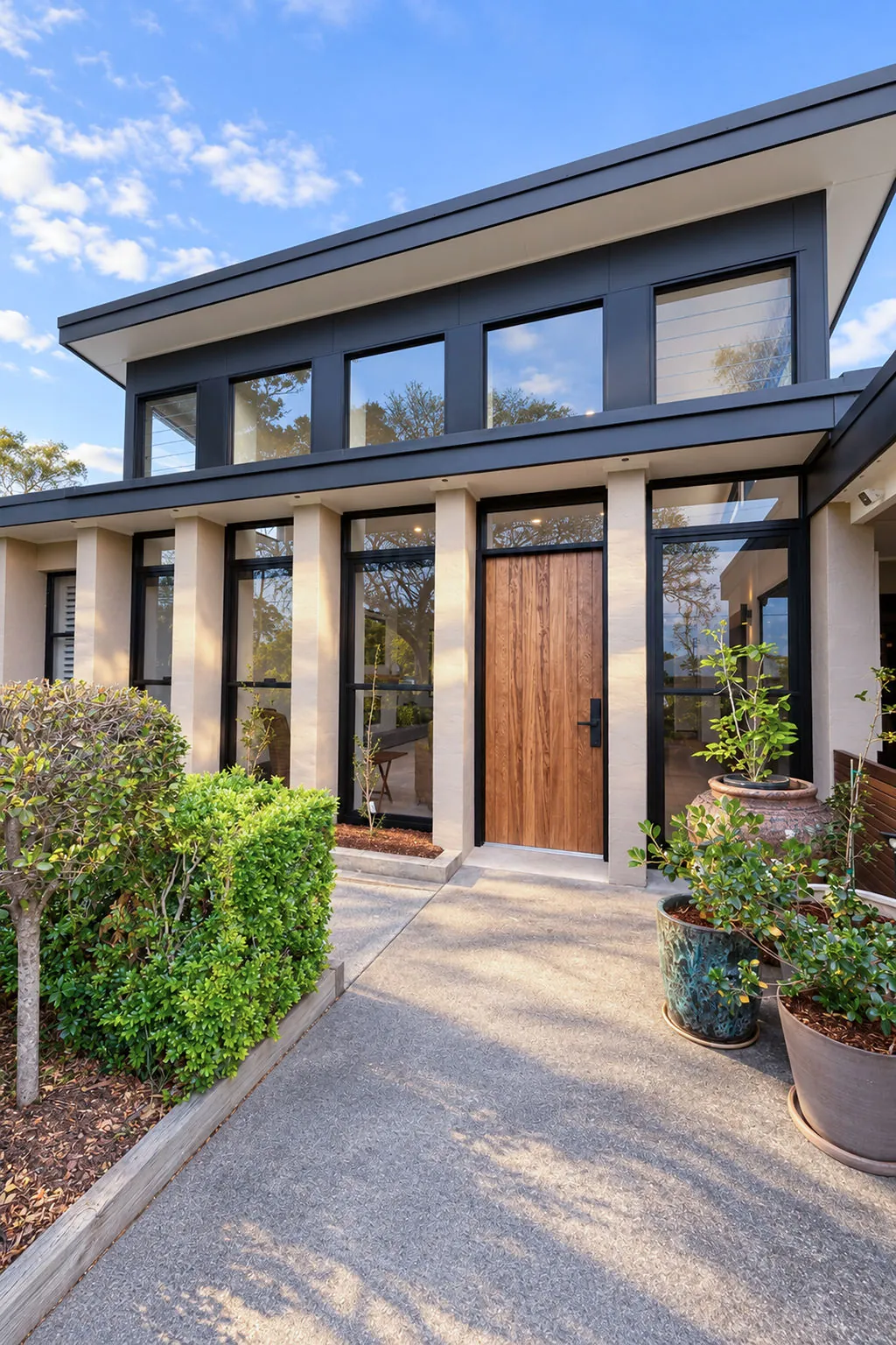 Front path leading to the timber entry door